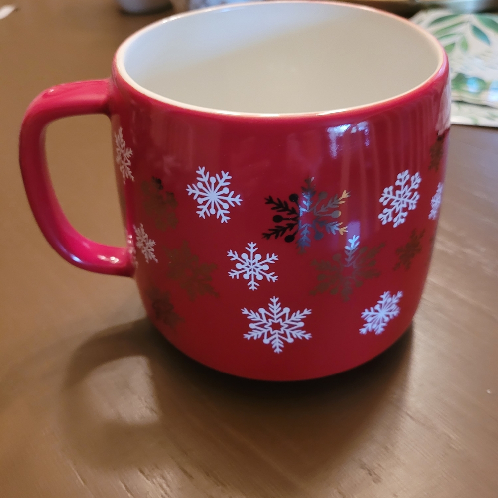 Davids Tea Holiday Red Jumbo Snowflake Mug
